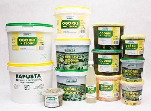 Kapusta kiszona, ogórek kiszony, ogórek małosolny, sok z kiszonej kapusty